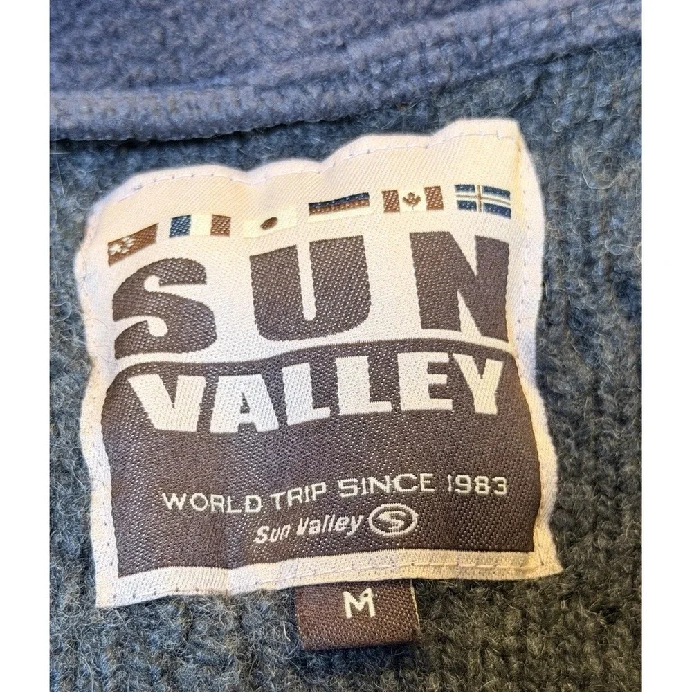 Sun‎ Valley Donna Gray Wool Mohair Full Zip Cardigan Sweater Jacket Womens M Ski